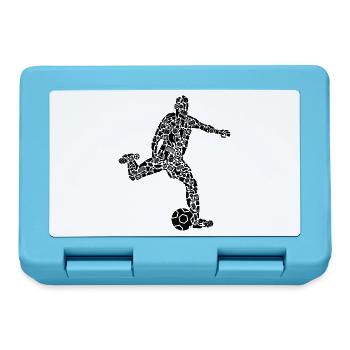 Fußballer Symbole Fußballspieler Jungen Fußball - Brotdose - Saphirblau - Vorne