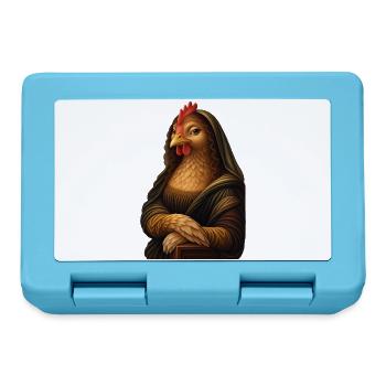 Mona Lisa als Huhn - Brotdose - Saphirblau - Vorne