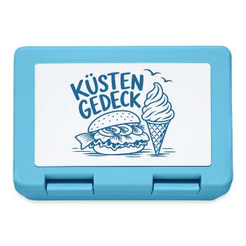 Küstengedeck – Fischbrötchen und Softeis - Brotdose - Saphirblau - Vorne