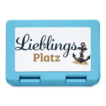 Lieblingsplatz – Maritimes Ankerdesign - Brotdose - Saphirblau - Vorne