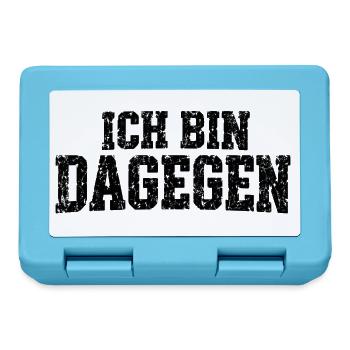 Ich bin dagegen - cooler Spruch - Brotdose - Saphirblau - Vorne