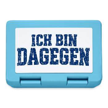 Ich bin dagegen - cooler Spruch - Brotdose - Saphirblau - Vorne