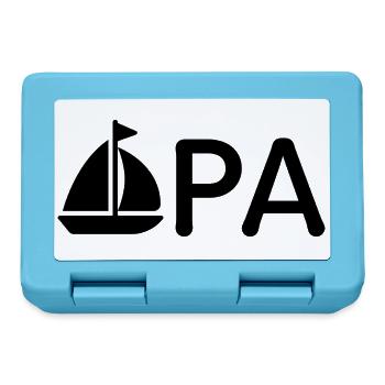 Opa mit Segelboot – Schwarz - Brotdose - Saphirblau - Vorne