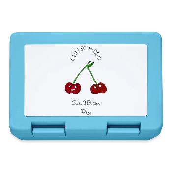 CherryMood – Kirschen, süß oder sauer - Brotdose - Saphirblau - Vorne
