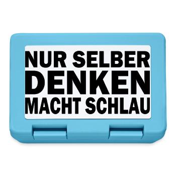 Nur Selber Denken Macht Schlau Gehirn Wissen - Brotdose - Saphirblau - Vorne