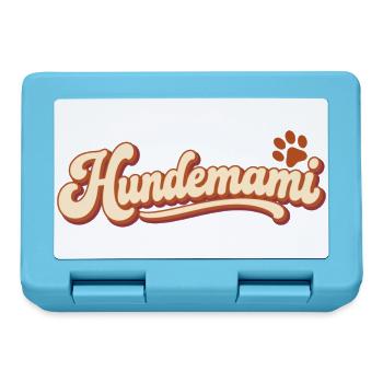 Hundemami – Retro Schriftzug mit Pfote - Brotdose - Saphirblau - Vorne