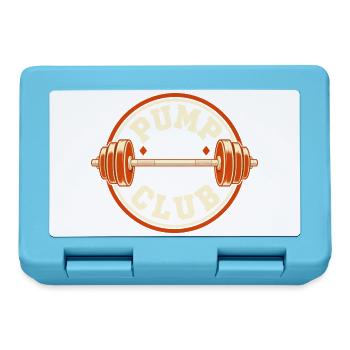 Pump Club – Langhantel Retro-Abzeichen - Brotdose - Saphirblau - Vorne