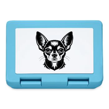 Chihuahua-Hundekopf - Brotdose - Saphirblau - Vorne