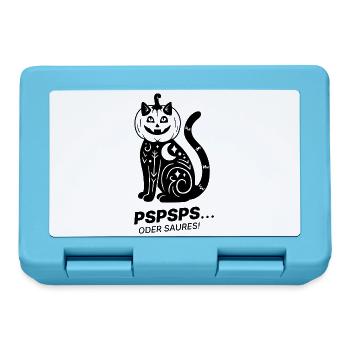 Pspsps oder Saures – Schwarze Katze Halloween - Brotdose - Saphirblau - Vorne