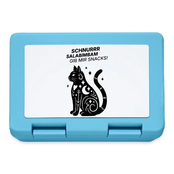 Schnurrrsalabimbam - Gib mir Snacks! - Katze - Brotdose - Saphirblau - Vorne