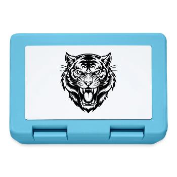 Wütender Tiger knurrt - Brotdose - Saphirblau - Vorne