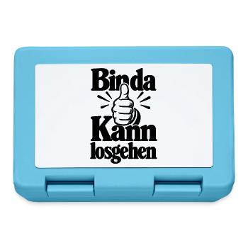 Bin da - Kann losgehen - Cooler Spruch - Brotdose - Saphirblau - Vorne