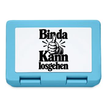 Bin da - Kann losgehen - Cooler Spruch - Brotdose - Saphirblau - Vorne