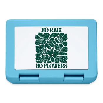 No Rain No Flowers – Retro Blumen Boho Motivation - Brotdose - Saphirblau - Vorne
