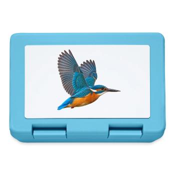 Eisvogel im Flug – blauoranges Gefieder als Motiv - Brotdose - Saphirblau - Vorne