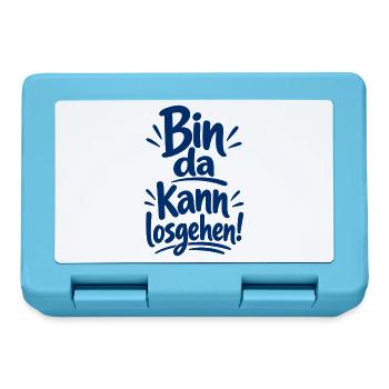 Bin da - Kann losgehen - Cooler Spruch - Brotdose - Saphirblau - Vorne
