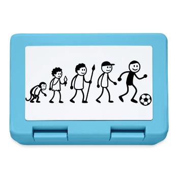  Evolution Fußballer Strichmänchen Fußballspieler - Brotdose - Saphirblau - Vorne