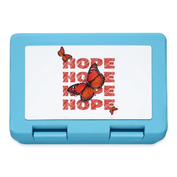 Hope Hoffnung Schmetterlinge Vintage Motiv - Brotdose - Saphirblau - Vorne