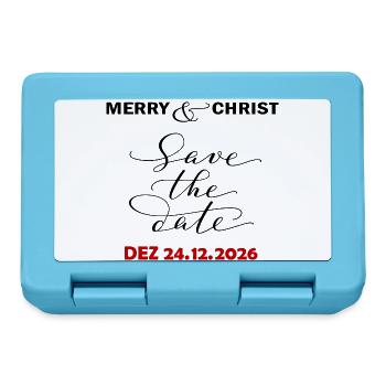 Merry Christmas - Brotdose - Saphirblau - Vorne