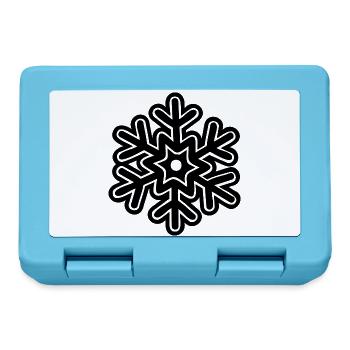 Cartoon-Schneeflocken-Vektor-Clipart in fetter Linienzeichnung - Brotdose - Saphirblau - Vorne
