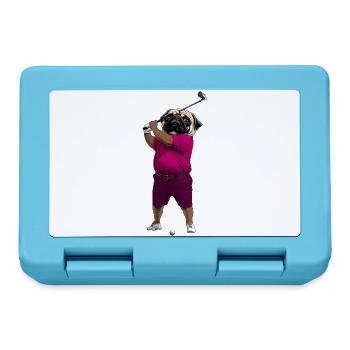 Hund Mops Golf - Brotdose - Saphirblau - Vorne