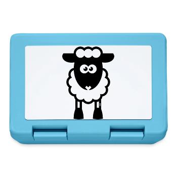 Schaf / Schäfchen / Lamm / Lämmchen / Black (POS) - Brotdose - Saphirblau - Vorne