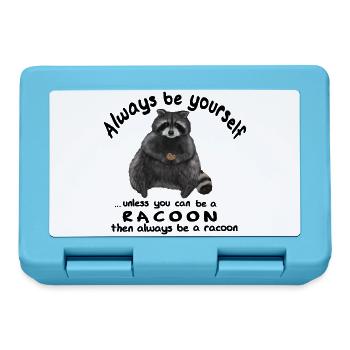 Always be yourself - Waschbär mit Keks - Brotdose - Saphirblau - Vorne