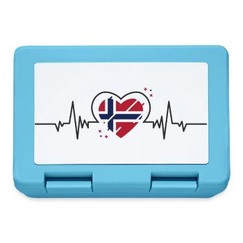 Norwegisches Herz mit Flagge - Brotdose - Saphirblau - Vorne