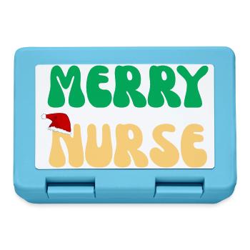 Frohe Nurse Weihnachtspullover Retro Nurse Geschenk - Brotdose - Saphirblau - Vorne