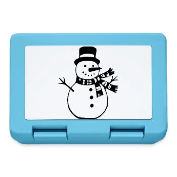 Schneemann Weihnachs Geschenk Weihnachten  - Brotdose - Saphirblau - Vorne