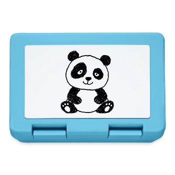 Niedlicher Panda im Kinder-Kritzelstil - Brotdose - Saphirblau - Vorne