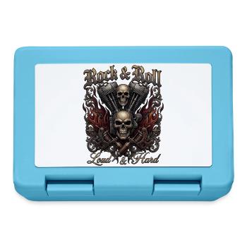 Rock & Roll Skull Flames  - Brotdose - Saphirblau - Vorne