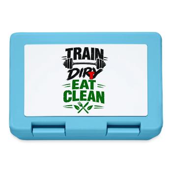 Train, Dirty Eat Clean Fitness Langhanteldesign - Brotdose - Saphirblau - Vorne