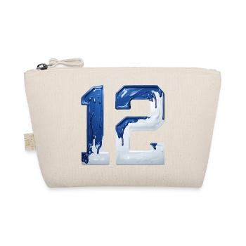 NR. 12 NUMMER 12 BLAU WEIß 12. GEBURTSTAG - Bio-Täschchen - Natur - Vorne
