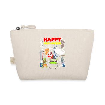 Happy Halloween Geister Hexe Sarg Skelett Zombie - Bio-Täschchen - Natur - Vorne