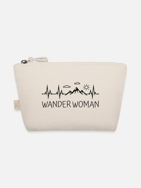 Wander Woman Wandern Berge Herzschlag Wanderwoman - Bio-Täschchen - Natur