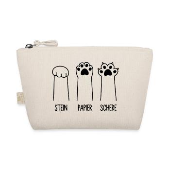 Stein Papier Schere Katze Pfote Spiel Katzenpfoten - Bio-Täschchen - Natur - Vorne