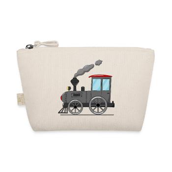 Kinderzug Eisenbahn grau - Bio-Täschchen - Natur - Vorne