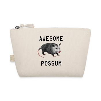 Awesome Possum - Opossum schwarzer Schriftzug - Bio-Täschchen - Natur - Vorne