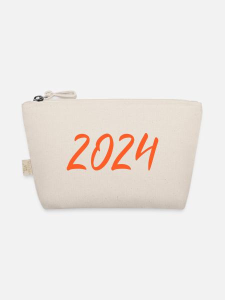 2024 Silvester Neujahr orangen - Bio-Täschchen - Natur