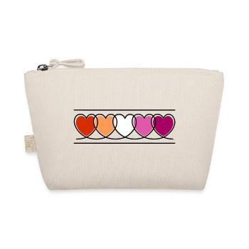 Lesbian Lesbian Hearts - Organic Pouch - nature - Front
