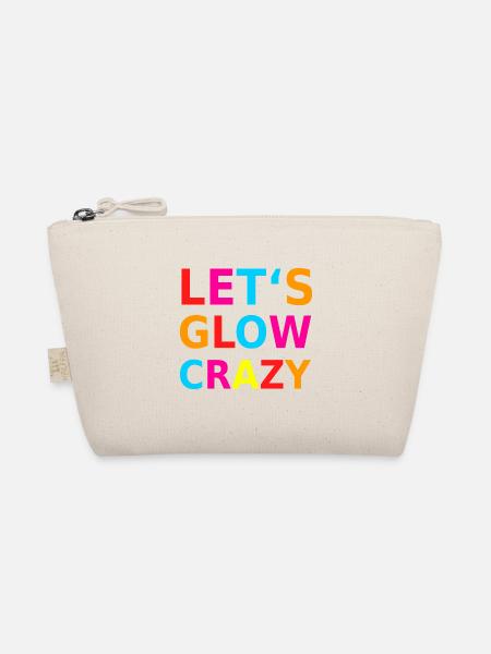 Let‘s Glow Crazy Retro Neon Party Schwarzlicht - Bio-Täschchen - Natur
