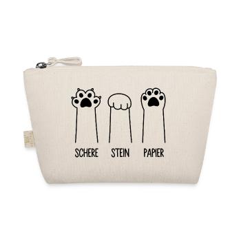 Schere Stein Papier Katze Pfote Spiel Katzenpfoten - Bio-Täschchen - Natur - Vorne