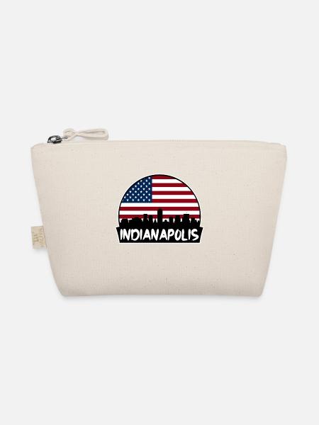 Indianapolis Indiana USA Flagge Skyline Silhouette T - Bio-Täschchen - Natur