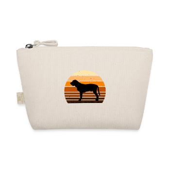 Broholmer Hundeliebhaber Silhouette Vintage Sonnenuntergang - Bio-Täschchen - Natur - Vorne