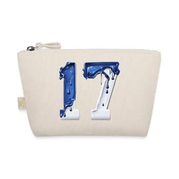 NR. 17 NUMMER 17 BLAU WEIß 17. GEBURTSTAG - Bio-Täschchen - Natur - Vorne