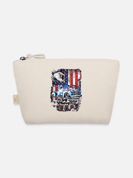 V8 Adler Truck Retro USA Flagge - Bio-Täschchen - Natur