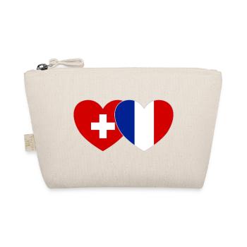 Schweiz Frankreich Flagge Herz - Bio-Täschchen - Natur - Vorne