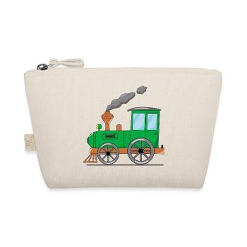 Kinderzug Eisenbahn grün - Bio-Täschchen - Natur - Vorne