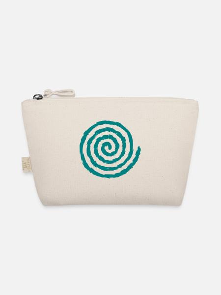 Spirale Symbol Wachstum und Erweiterung Blaugrün - Bio-Täschchen - Natur